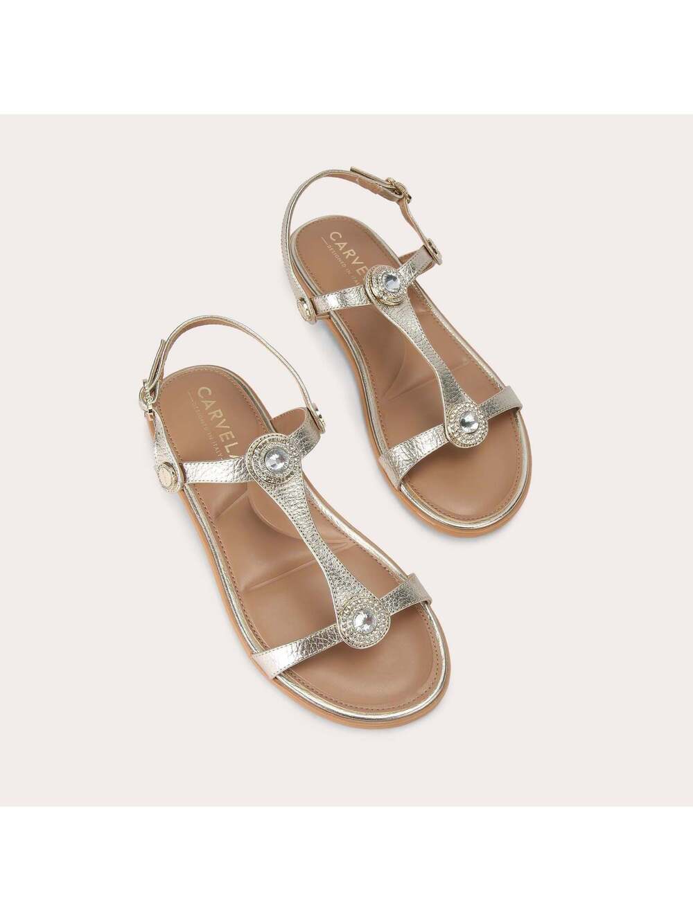 Carvela Amalia Sandal Gold Leather Crystal EU 38.5 / US 7.5